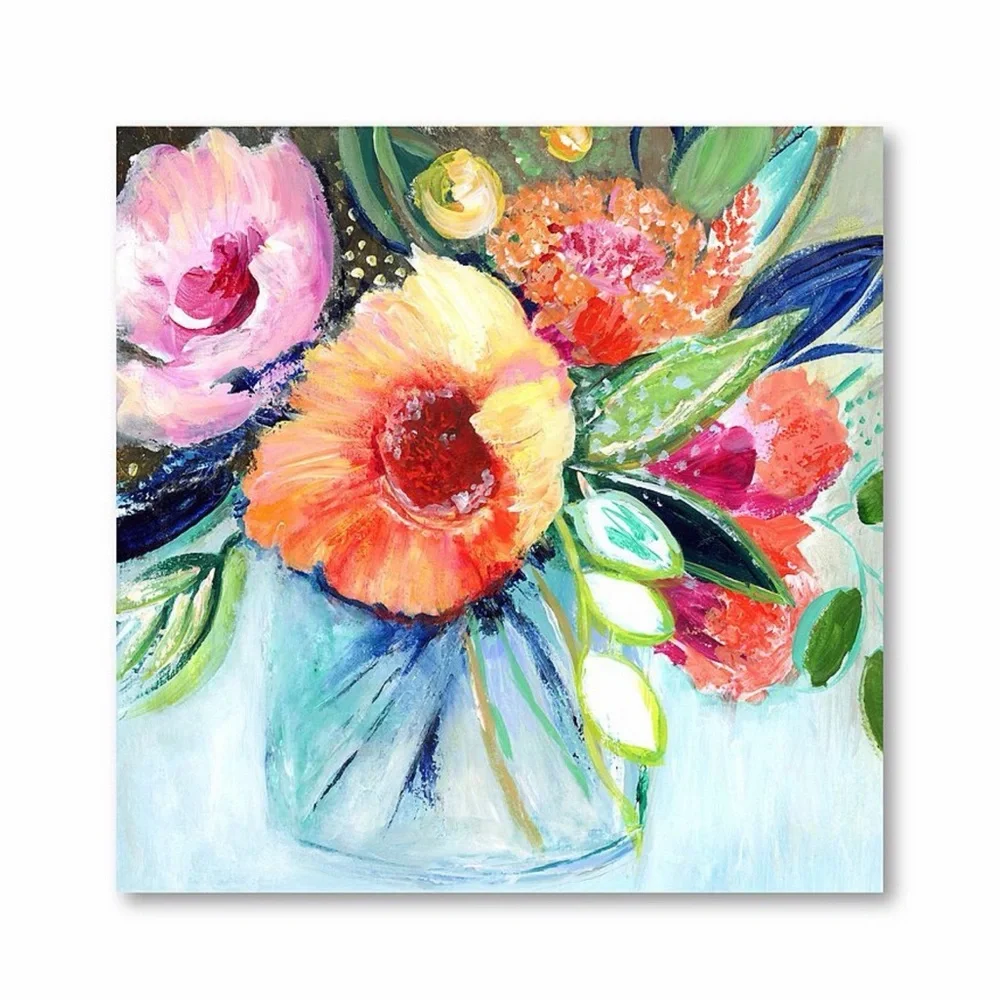 Vibrant Floral Framed Art 11x11‎